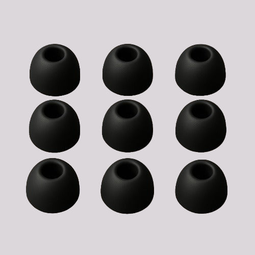 Ekstra Ear Tips i 4 størrelser - Stille hoveder - Hvid/ Sort - 8 STK til Silikone EarCircles