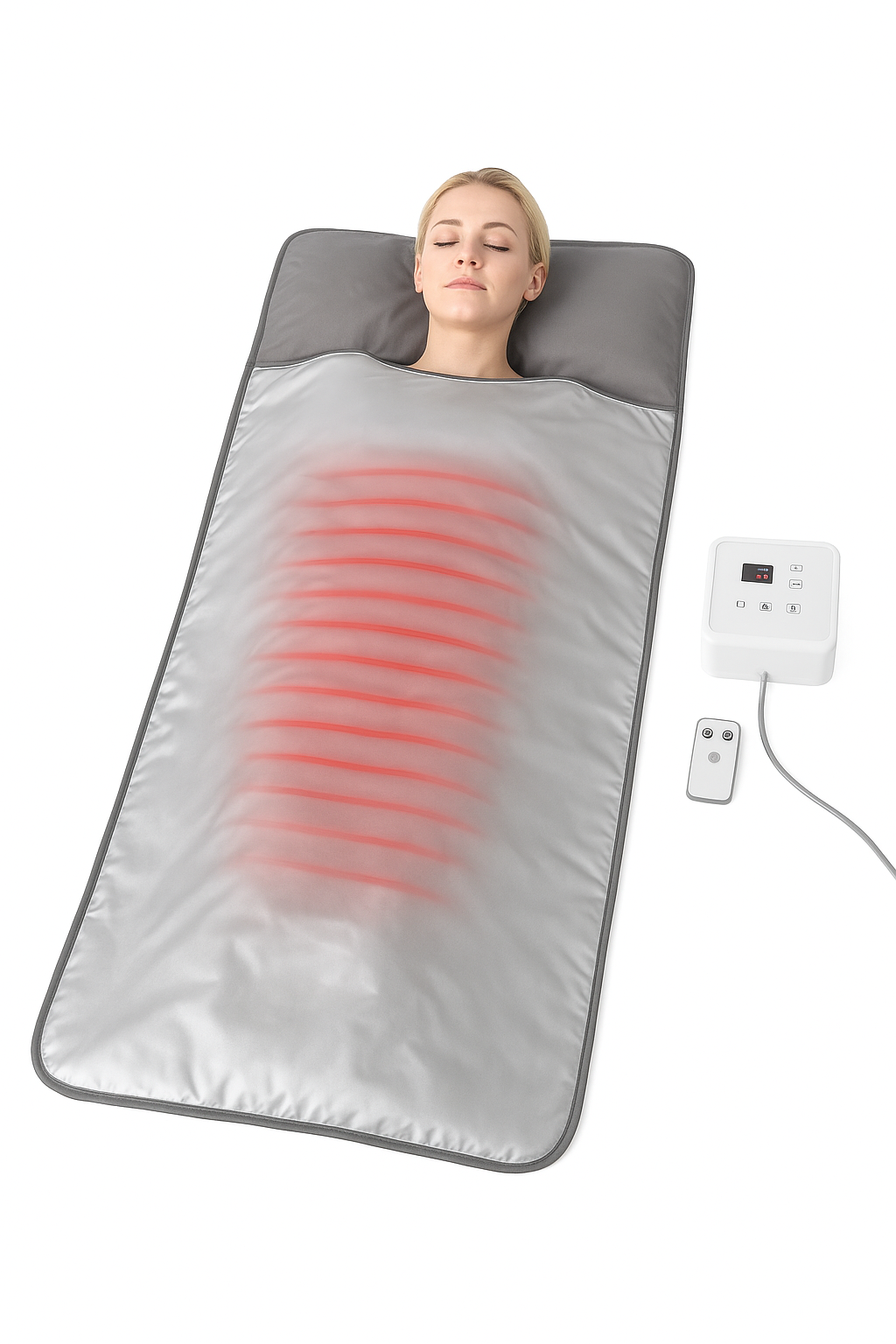 Infrarødt Saunatæppe | BLACK-MONTH SneakPeak - 2-zoner i Sølv (180x80 cm) Dobbelt lag (Fjernvare - 5 dages levering)