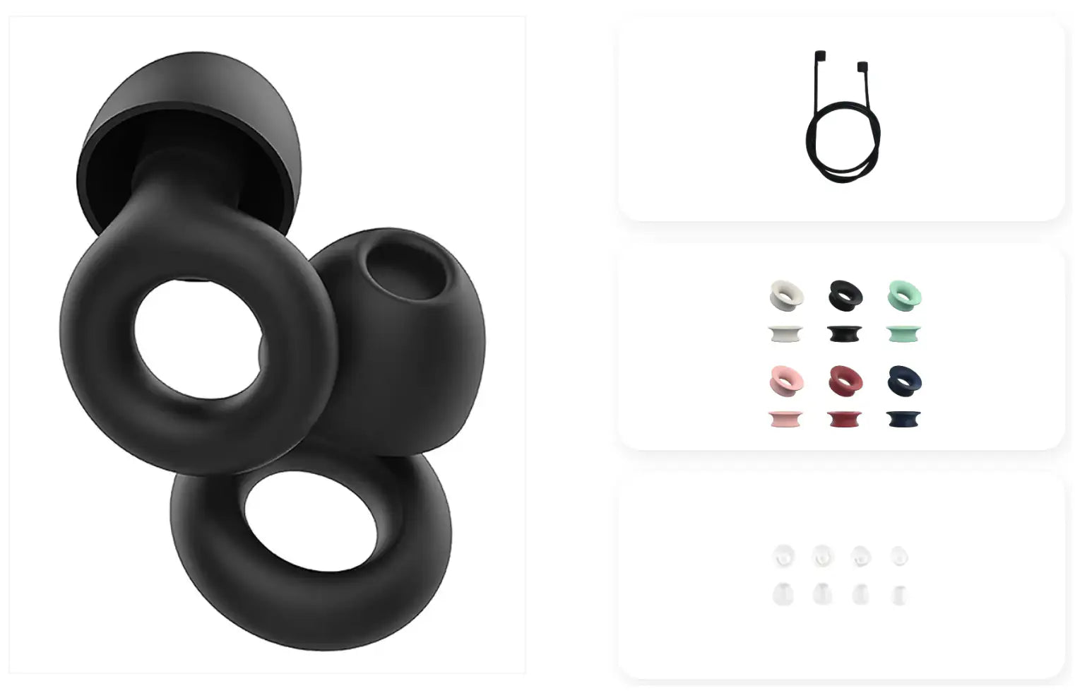 4-i-1 EarCircles startsæt - EarCircles + strap + innerCircles + ekstra hoveder | Få den stærkeste stille silikone støjreducerende ørepropper sammensætning | Gratis fragt  sunderesøvn.dk