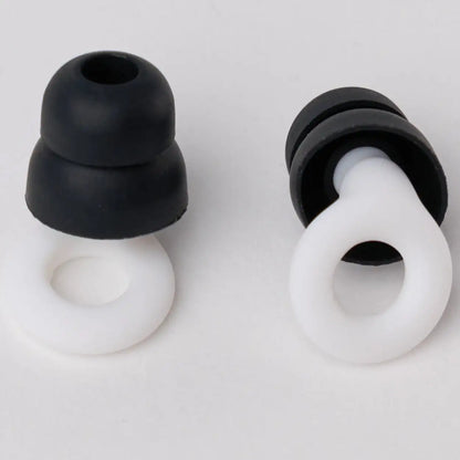 Ekstra Ear Tips - Double plus hoveder - Sort & Hvid - 4 STK til Silikone EarCircles  sunderesøvn.dk