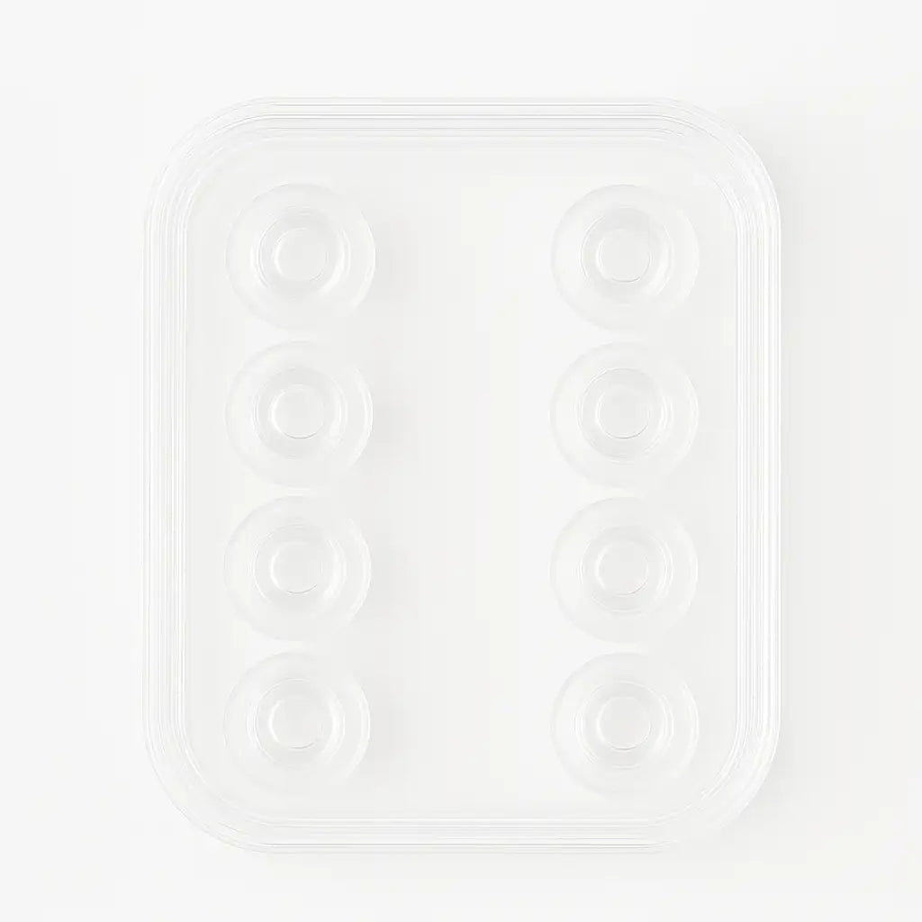 Ekstra Ear Tips i 4 størrelser - Social Engage / Oplevelse hoveder - Clear Transparent - 8 STK til Silikone EarCircles  sunderesøvn.dk