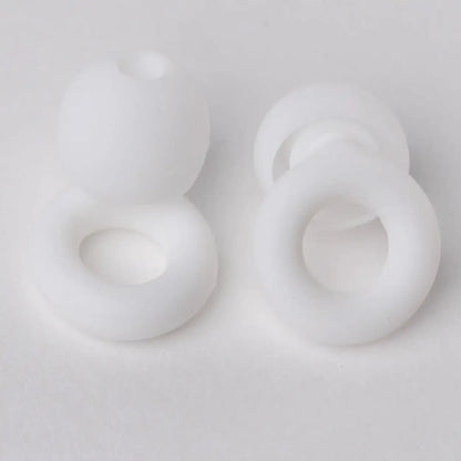 Ekstra Ear Tips i 4 størrelser - Stille hoveder - Hvid/ Sort - 8 STK til Silikone EarCircles  sunderesøvn.dk