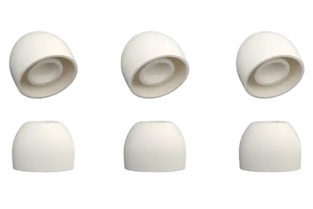 Ekstra Ear Tips i 4 størrelser - Stille hoveder - Hvid/ Sort - 8 STK til Silikone EarCircles  sunderesøvn.dk