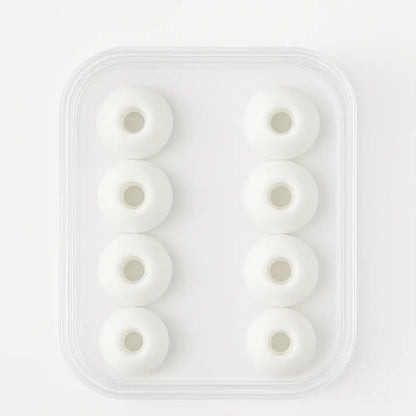 Ekstra Ear Tips i 4 størrelser - Stille hoveder - Hvid/ Sort - 8 STK til Silikone EarCircles Hvid sunderesøvn.dk