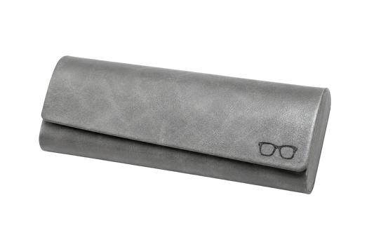 Gråt Brille etui - I gråt læder - til Blue Light Briller - Beskyt dine briller og forlæng levetiden  sunderesøvn.dk