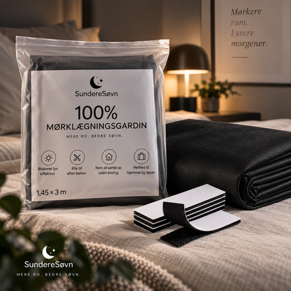 *NYHED* 100% Blackout Mørklægningsgardin - 1,45 × 3 m – Mobilt, Klip-Selv, Selvklæbende & Uden Boring