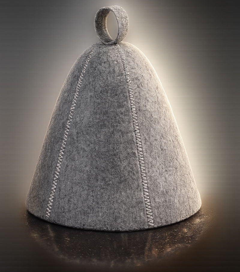 Saunahat i Filt – Uld Saunahue mod Varme & Hårudtørring - God til Saunagus