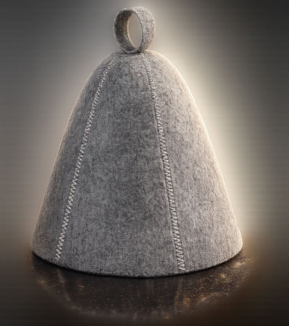 Saunahat i Filt – Uld Saunahue mod Varme & Hårudtørring - God til Saunagus