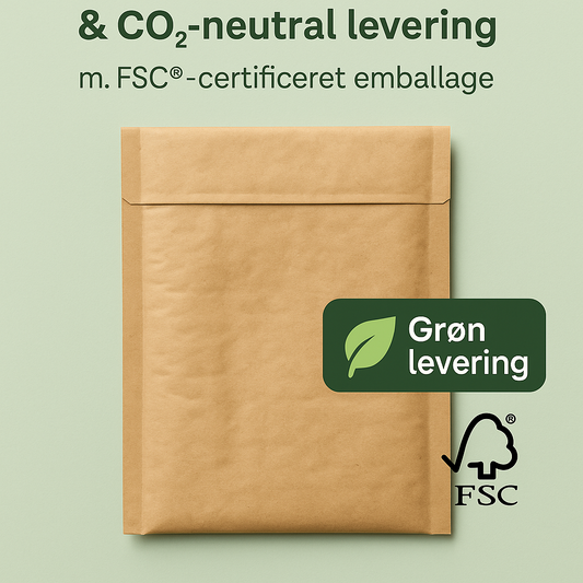 🌱 Tilkøb: FSC®-certificeret emballage - Bæredygtig & CO₂-neutral levering i naturemballage