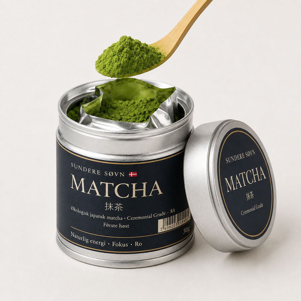 *NYHED* Økologisk Ceremonial Matcha Te A8 – Japansk Matcha Pulver i Dåse, 30 g