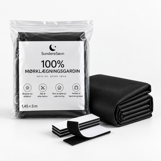 *NYHED* 100% Blackout Mørklægningsgardin - 1,45 × 3 m – Mobilt, Klip-Selv, Selvklæbende & Uden Boring
