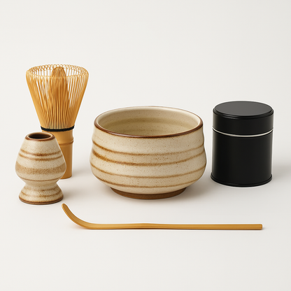 Matcha Startsæt  -  Matcha te Startkit | Matchate, Matchaskål, Bambuspiskeris, Piskholder, Bambusske, Matcha sigte
