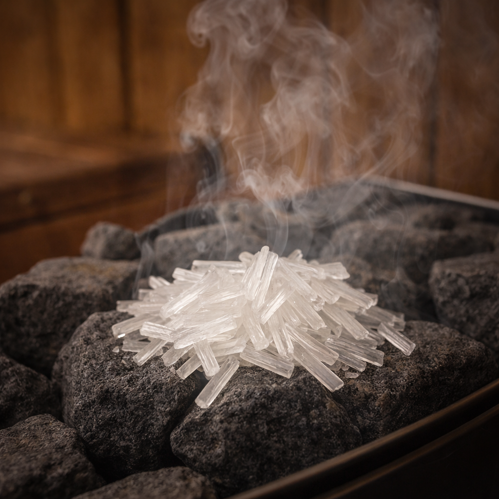 Menthol Krystaller - Til Saunagus & Bedre Søvn – 100% Naturlig Aromaterapi - 33g